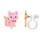 Pink Kitty CLIP ON Cutie Earrings