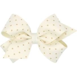 Wee Ones Antique White Tiny Dot Grosgrain Hair Bow