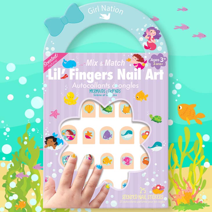 Lil' Fingers Nail Art Scented Nail Stickers- Mermaids & Friends