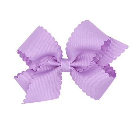 Wee Ones Light Orchid Grosgrain Scalloped Edge Girls Hair Bow