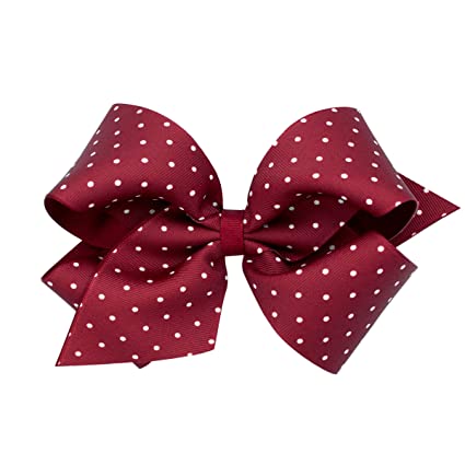 Wee Ones Cranberry Tiny Dot Grosgrain Hair Bow