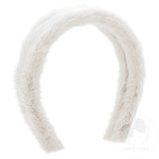 Wee Ones White Faux Fur Headband