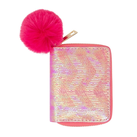 Hot Pink Shiny Wave Wallet