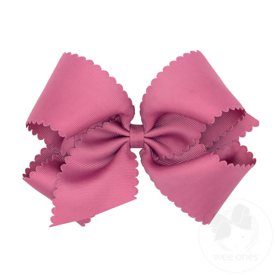 Wee Ones Colonial Rose Grosgrain Scalloped Edge Girls Hair Bow