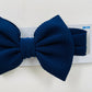 Wee Ones Navy Blue Large Baby Girls Bowtie on Matching Wide Band