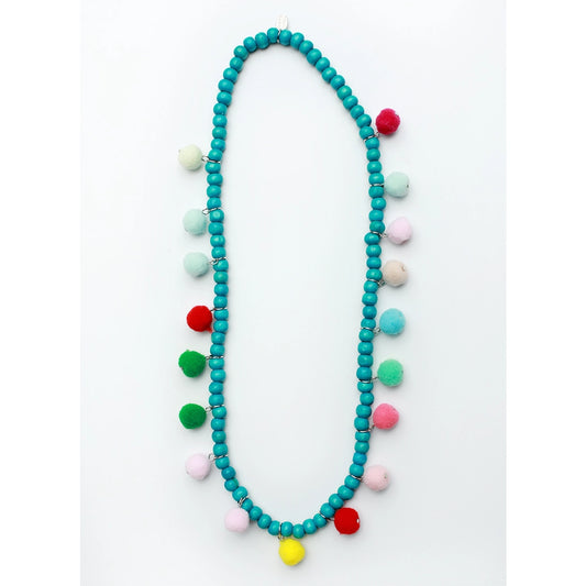 Turquoise Pom Necklace
