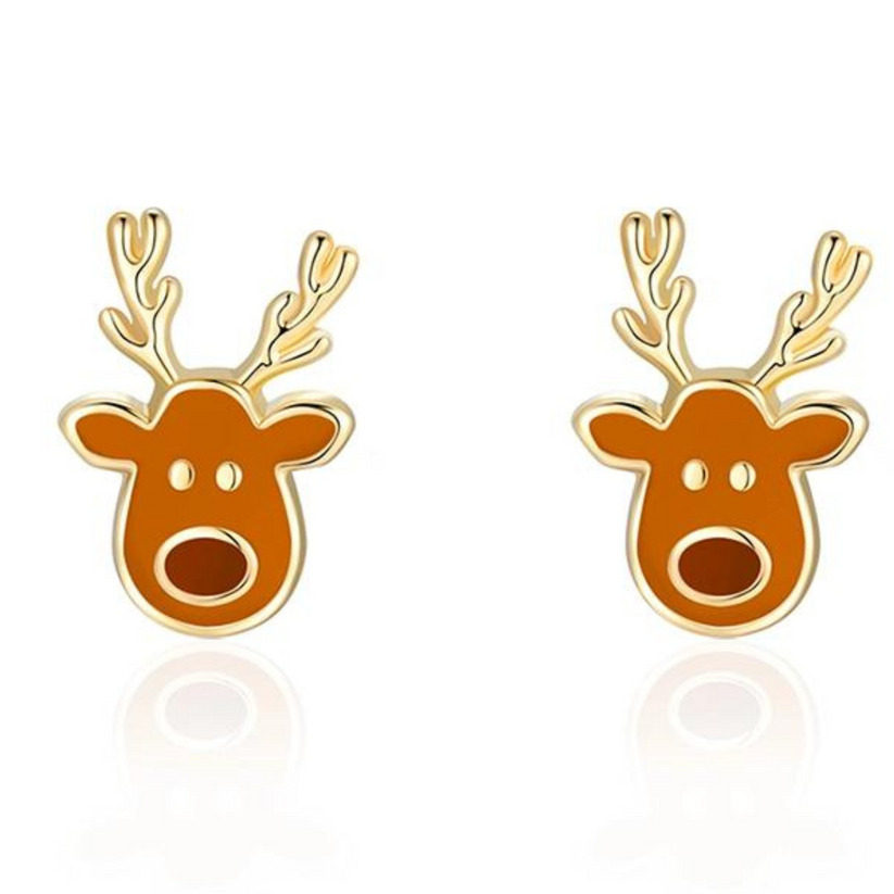 Santa's Reindeer Cutie Stud Earrings