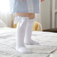white knee-high socks with bow 6-12 months
