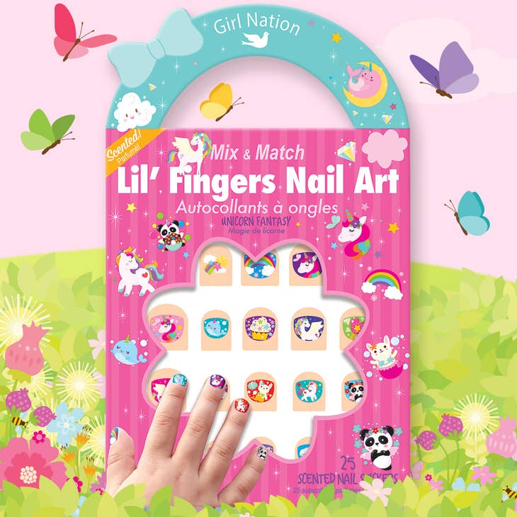 Lil' Fingers Nail Art Scented Nail Stickers-Unicorn Fantasy