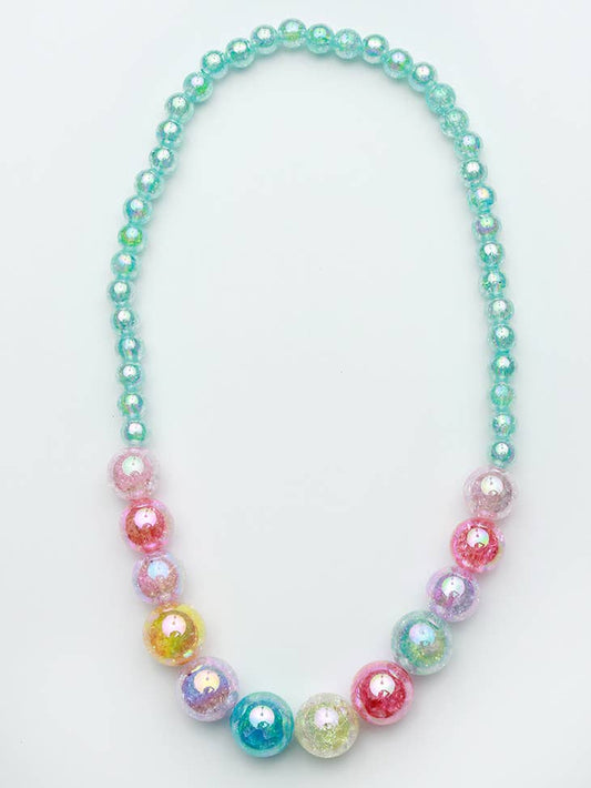 Blue Beaded Watercolor Necklace