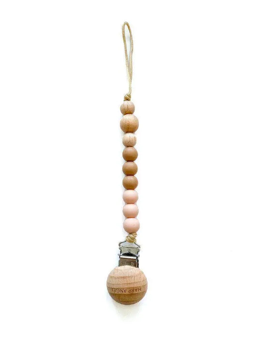 Camel and Blush- Pacifier Clip