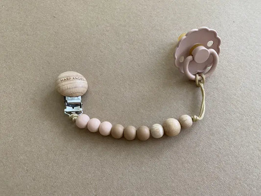 Camel and Blush- Pacifier Clip