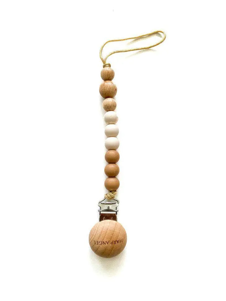 Camel and Cream- Pacifier Clip