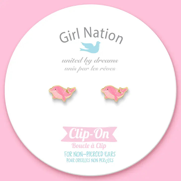 Dazzling Dolphin CLIP ON Cutie Earrings