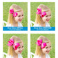 Wee Ones Grosgrain Easter-themed Flower Print Girls Hair Bow