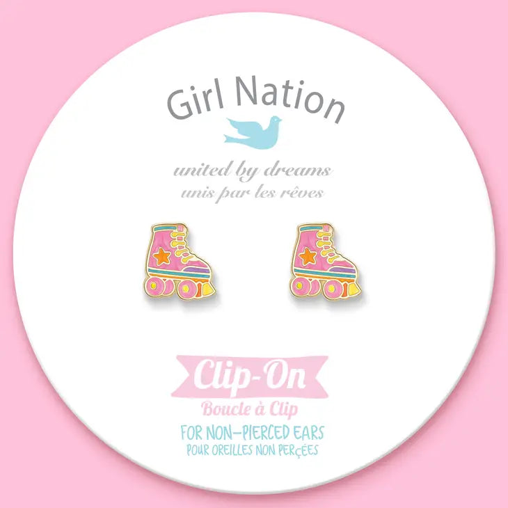 Roller Skates CLIP ON Cutie Earrings