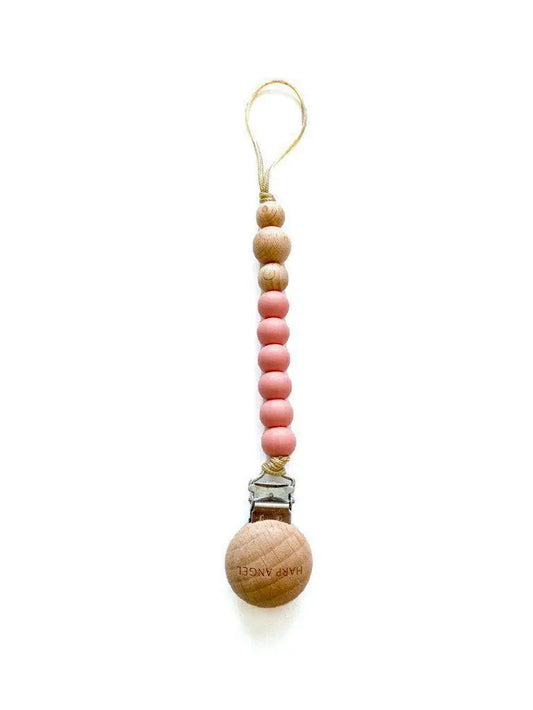 Rose Pink- Pacifier Clip