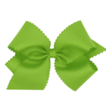 Wee Ones Apple Green Grosgrain Scalloped Edge Girls Hair Bow